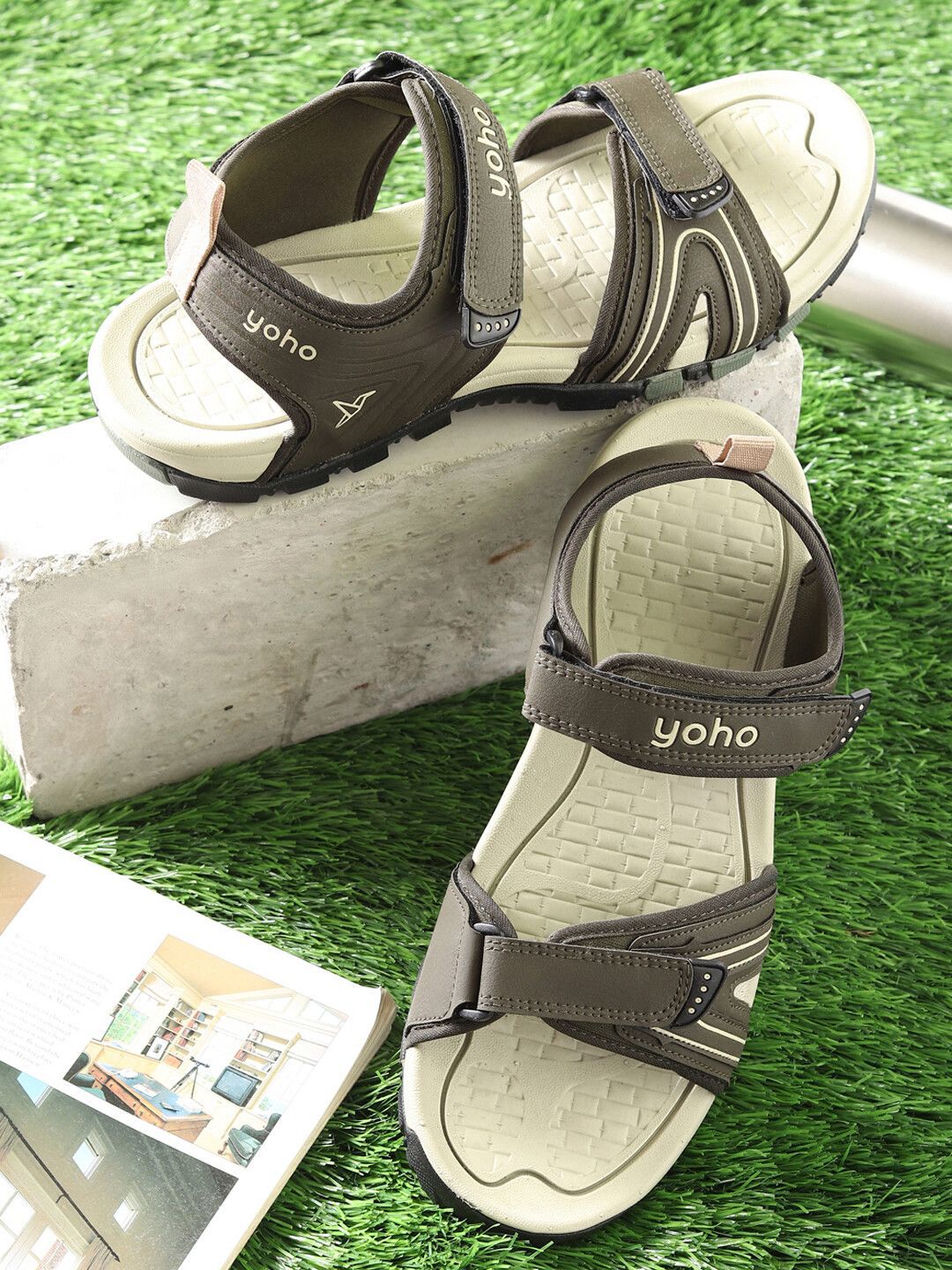 yoho Men Trailmark 002 Lightweight Breathable & Anti-Skid Footpharma Footbed Sports Sandal