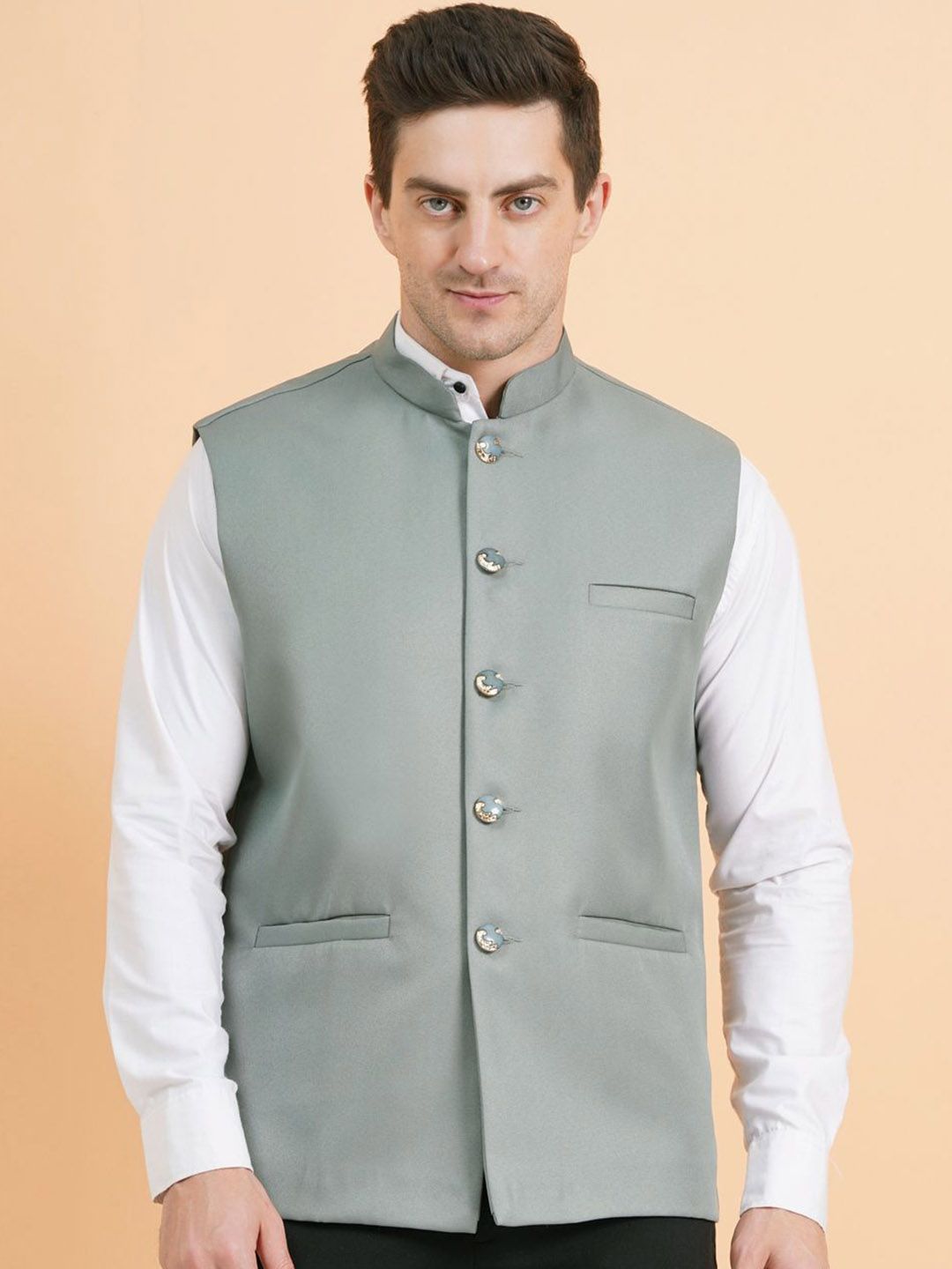 SG LEMAN Mandarin Collar Nehru Jackets