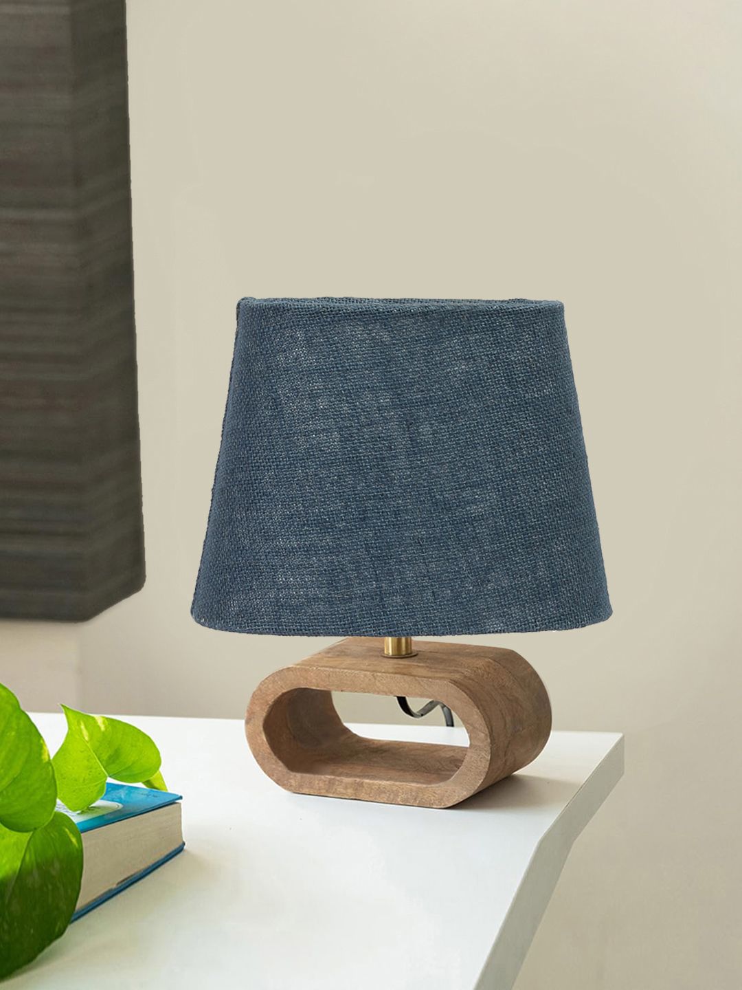 Devansh Warm Yellow Wood Frustum Solid High Quality Electrical Table Lamps