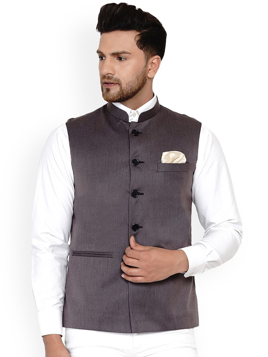 VEERA PARIDHAAN Mandarin Collar Nehru Jacket