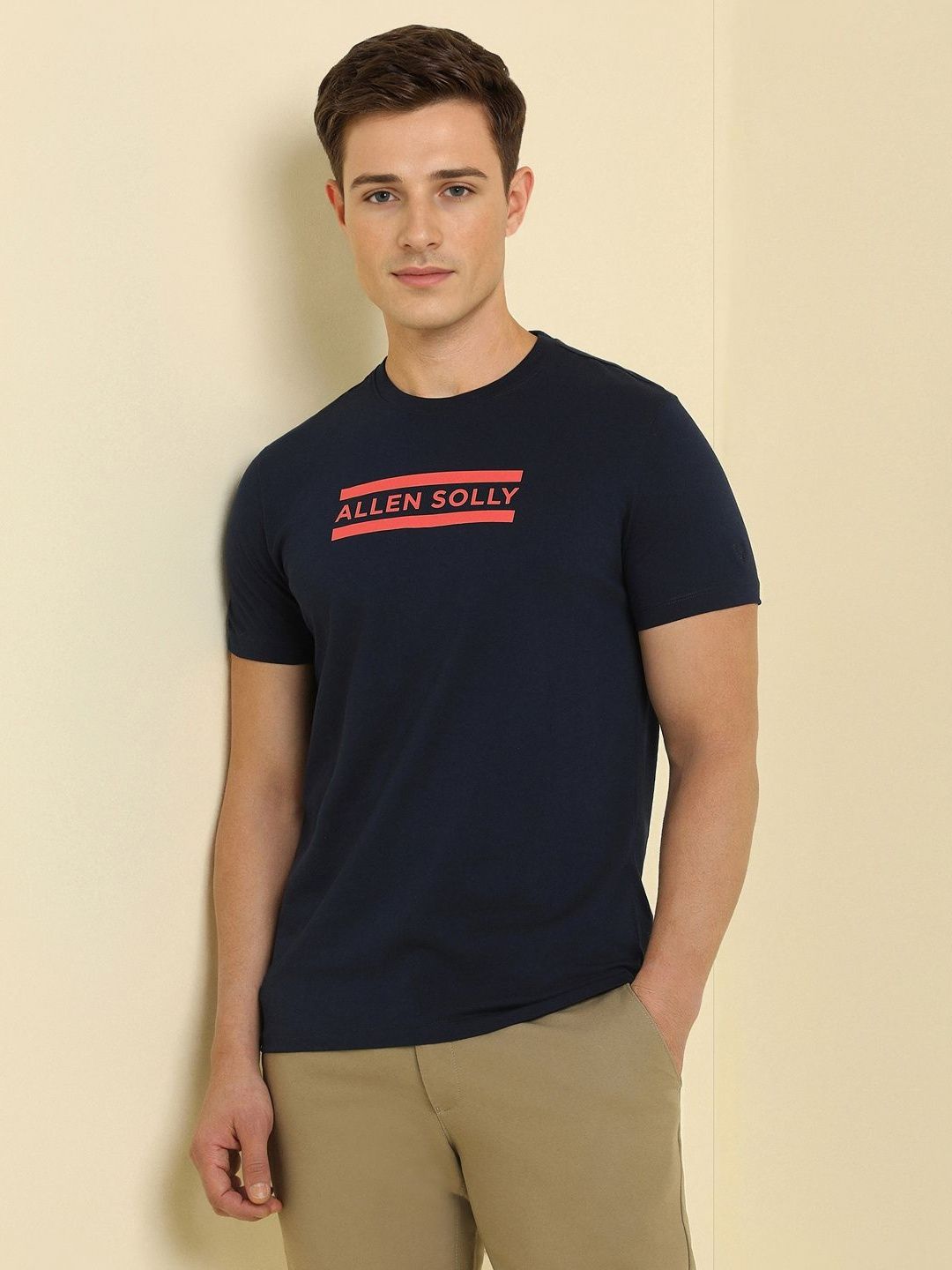 Allen Solly Men Typography Printed Slim Fit T-shirt