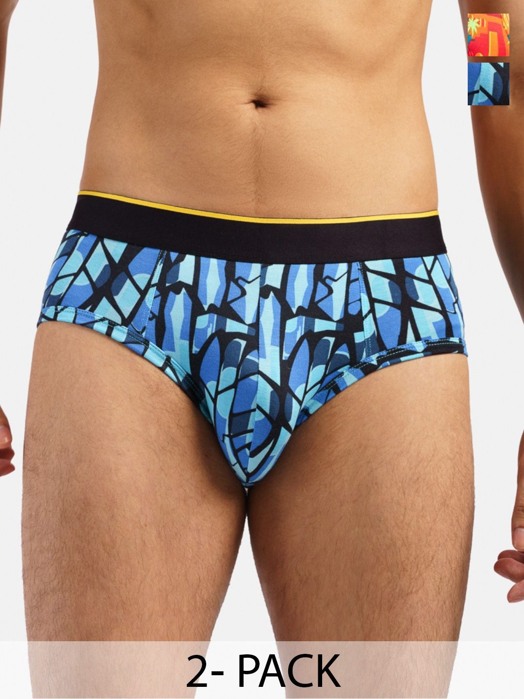 Bummer Men's Pack Of 2 Underwear Mircomodal Printed Briefs - BRCBICE02S