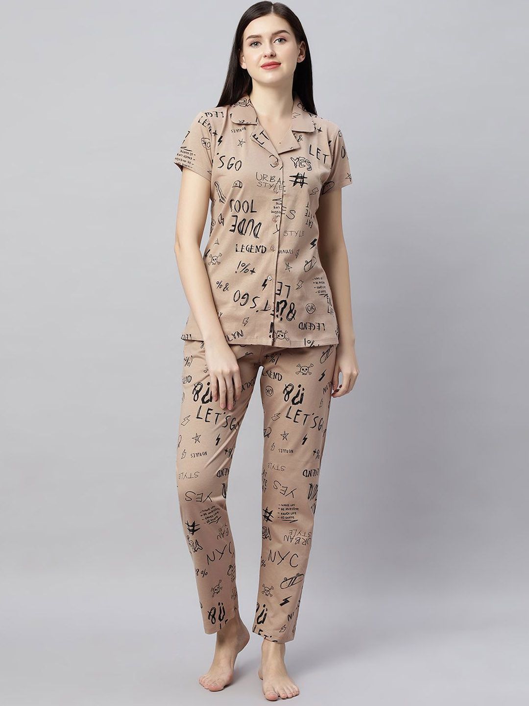 QUIRA Women Printed Night suit