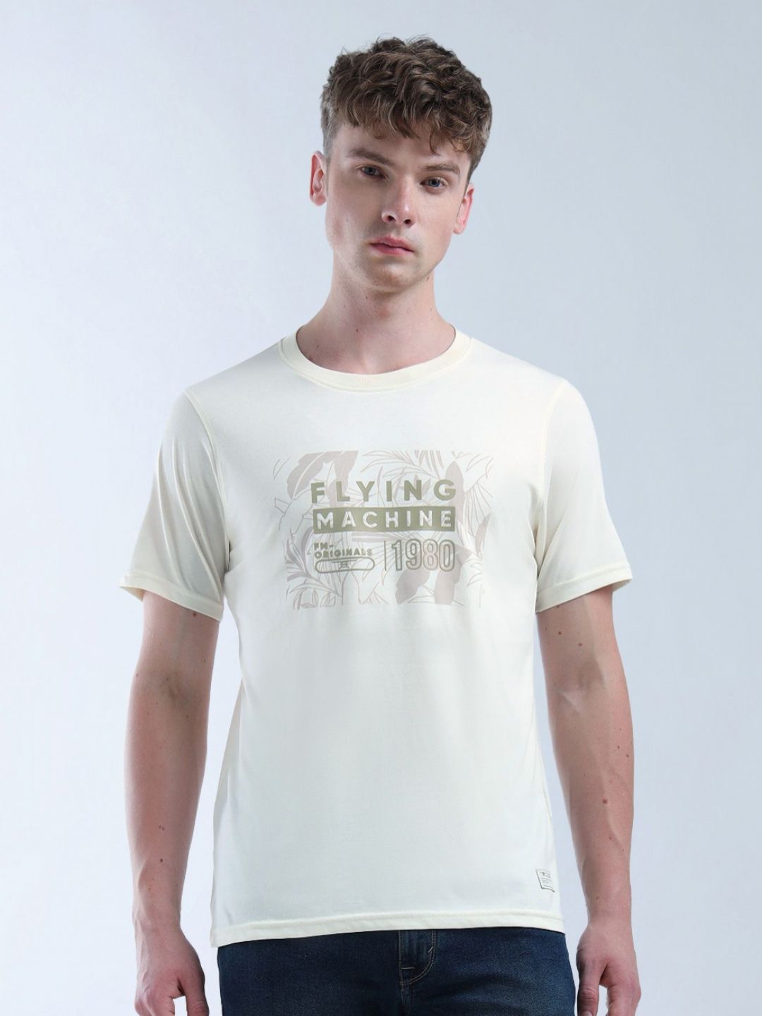 Flying Machine Men Brand Logo Printed Applique T-shirt