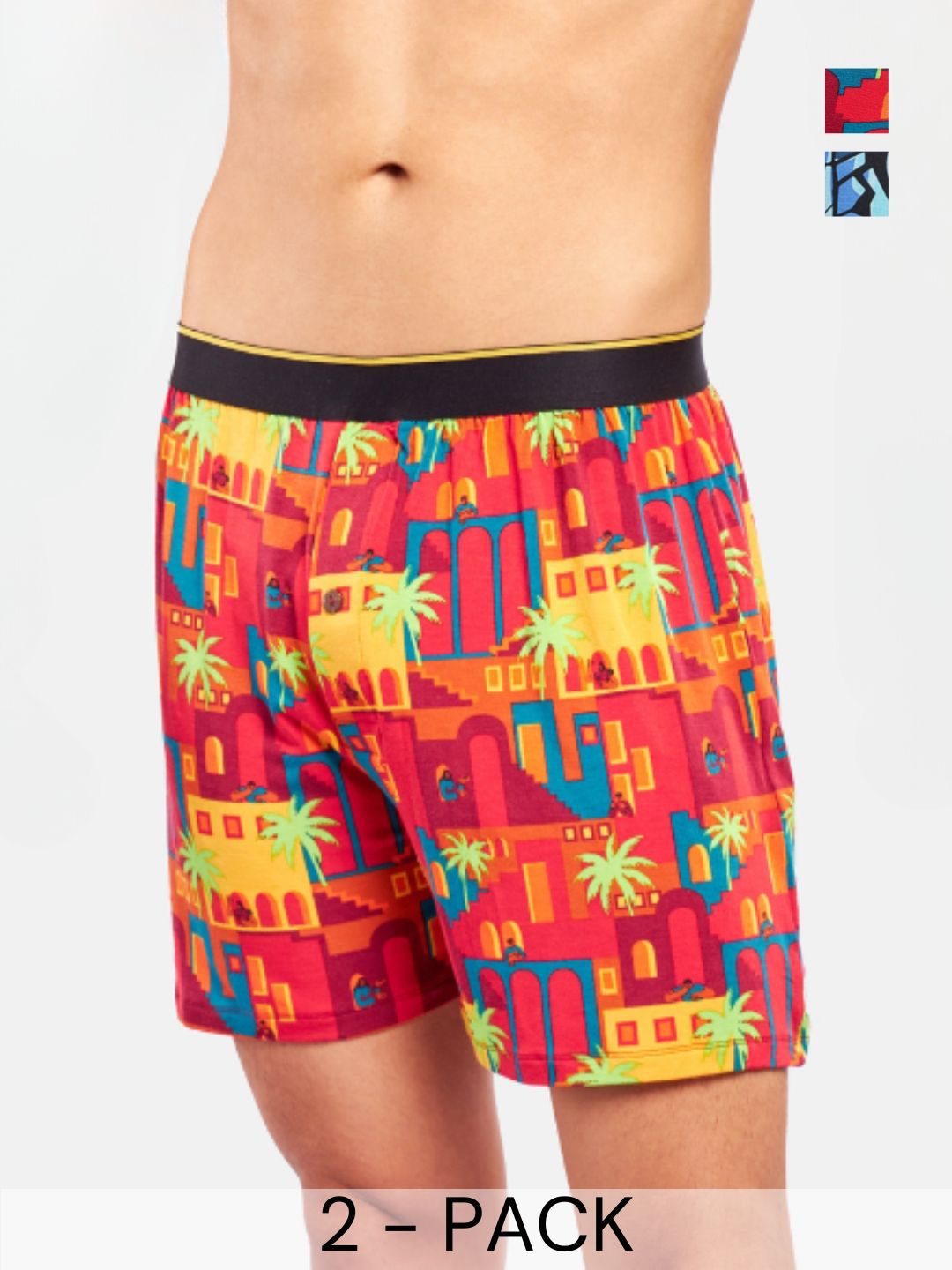 Bummer Men's Pack Of 2 Underwear Mircomodal Printed Boxer - BOCBICE02S