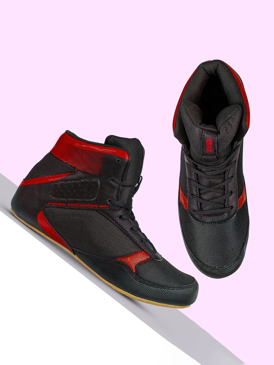 Aivin Knockdown Black And Red Kabaddi Shoes
