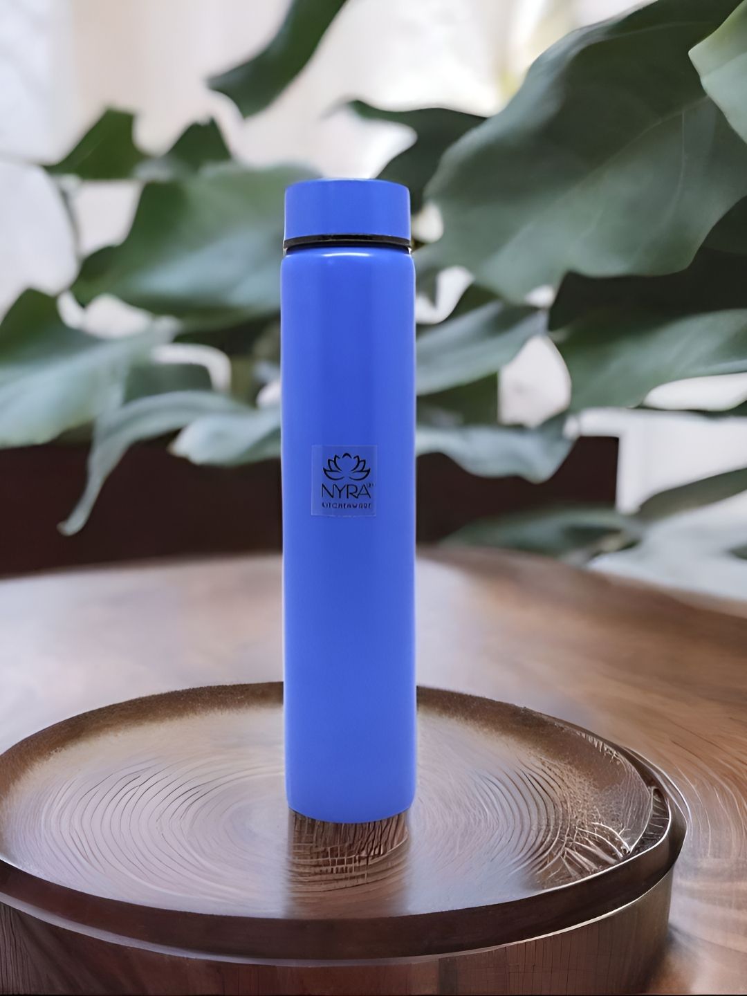 Nyra Kitchenware Blue Brand Logo Stainless Steel Single Wall Vacuum Water Bottle - 450ml