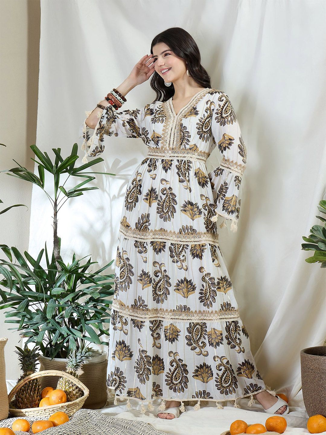 chinese dress ladies Baltic Born Womens Anita Maxi Dress | Green Multi Floral