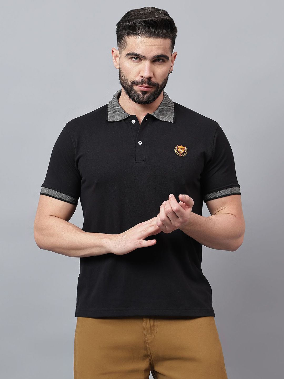 ALAKH HUB Men Polo Collar Pockets T-shirt