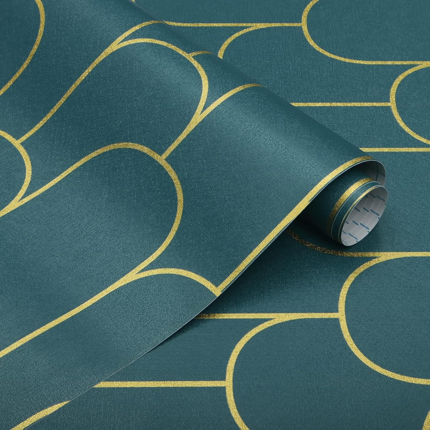 Aura Aura Green & Yellow Abstract Printed Waterproof & Oil-Proof Self Adhesive Wallpaper