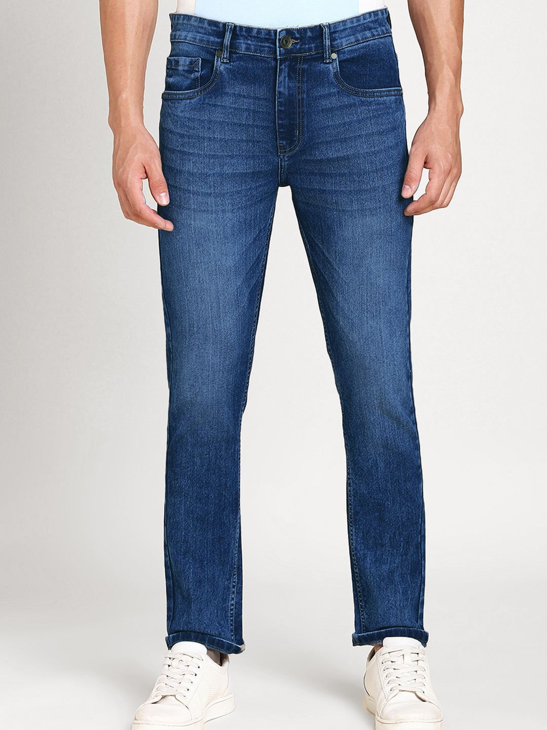 fineblu Men Slim Fit Light Fade Stretchable Jeans