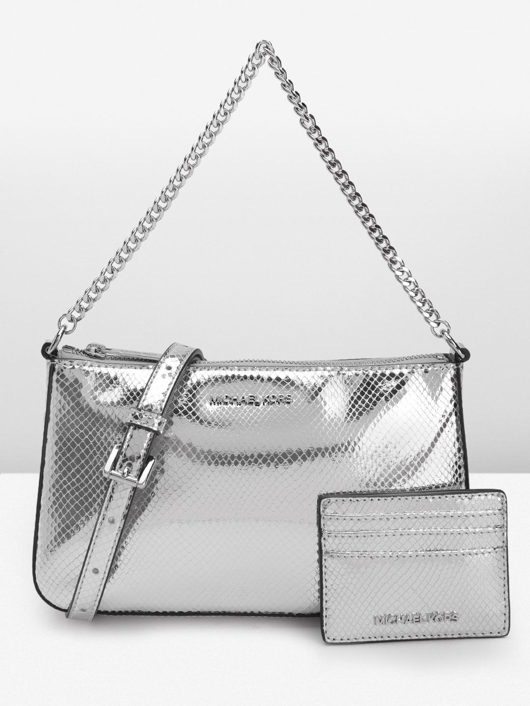 Buy Michael Kors Snakeskin-Textured Structured Handheld Bag with
