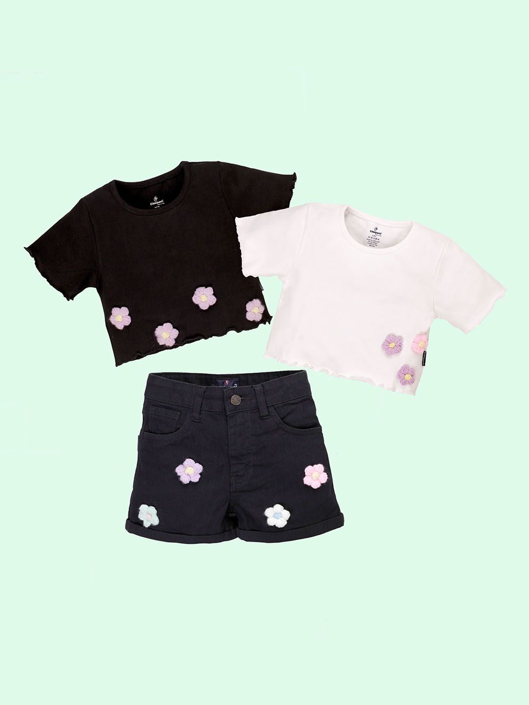 KiddoPanti Pack Of 2 T-Shirt With Shorts Clothing Set