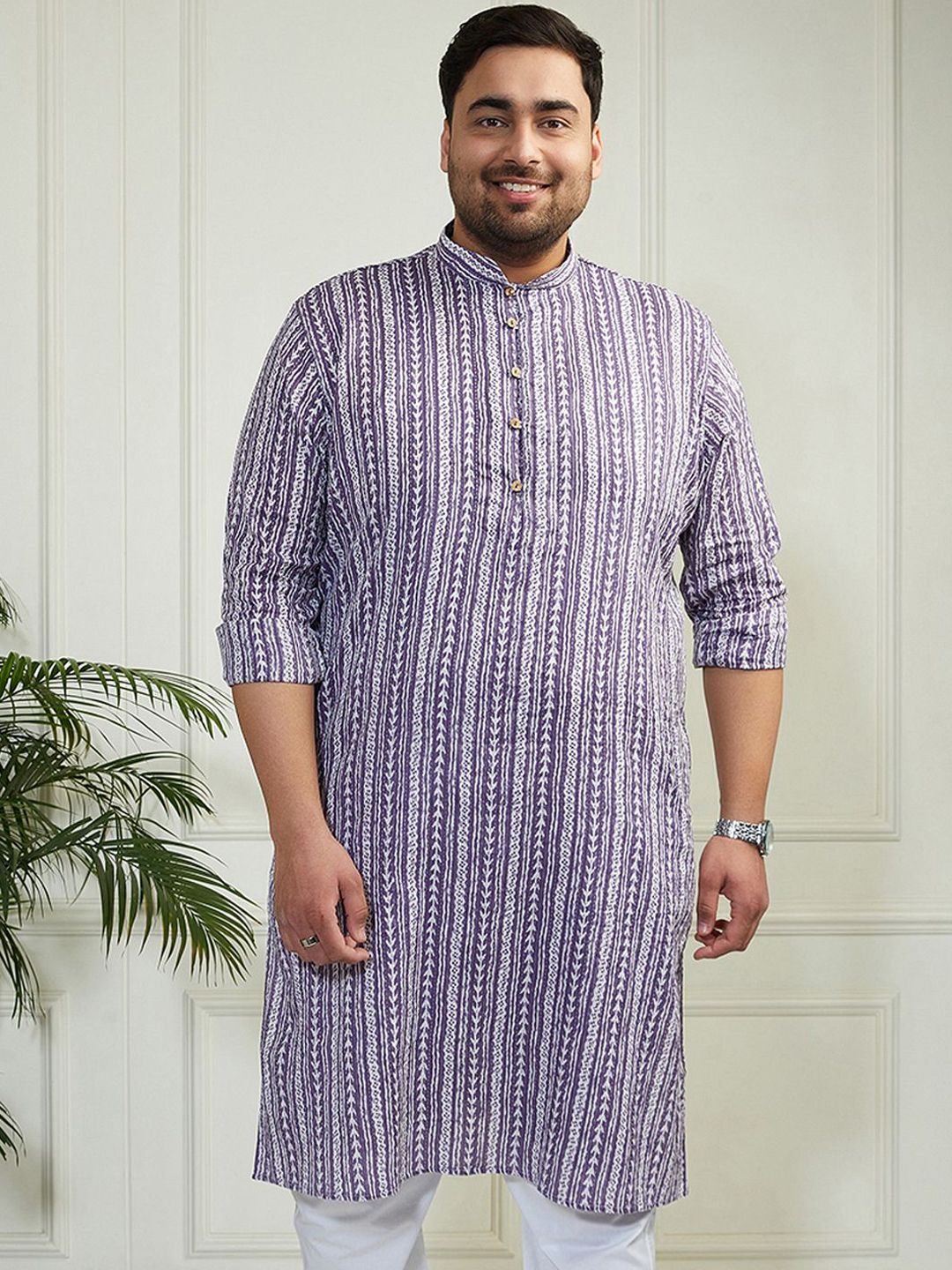 VASTRAMAY Men Jacquard Kurta