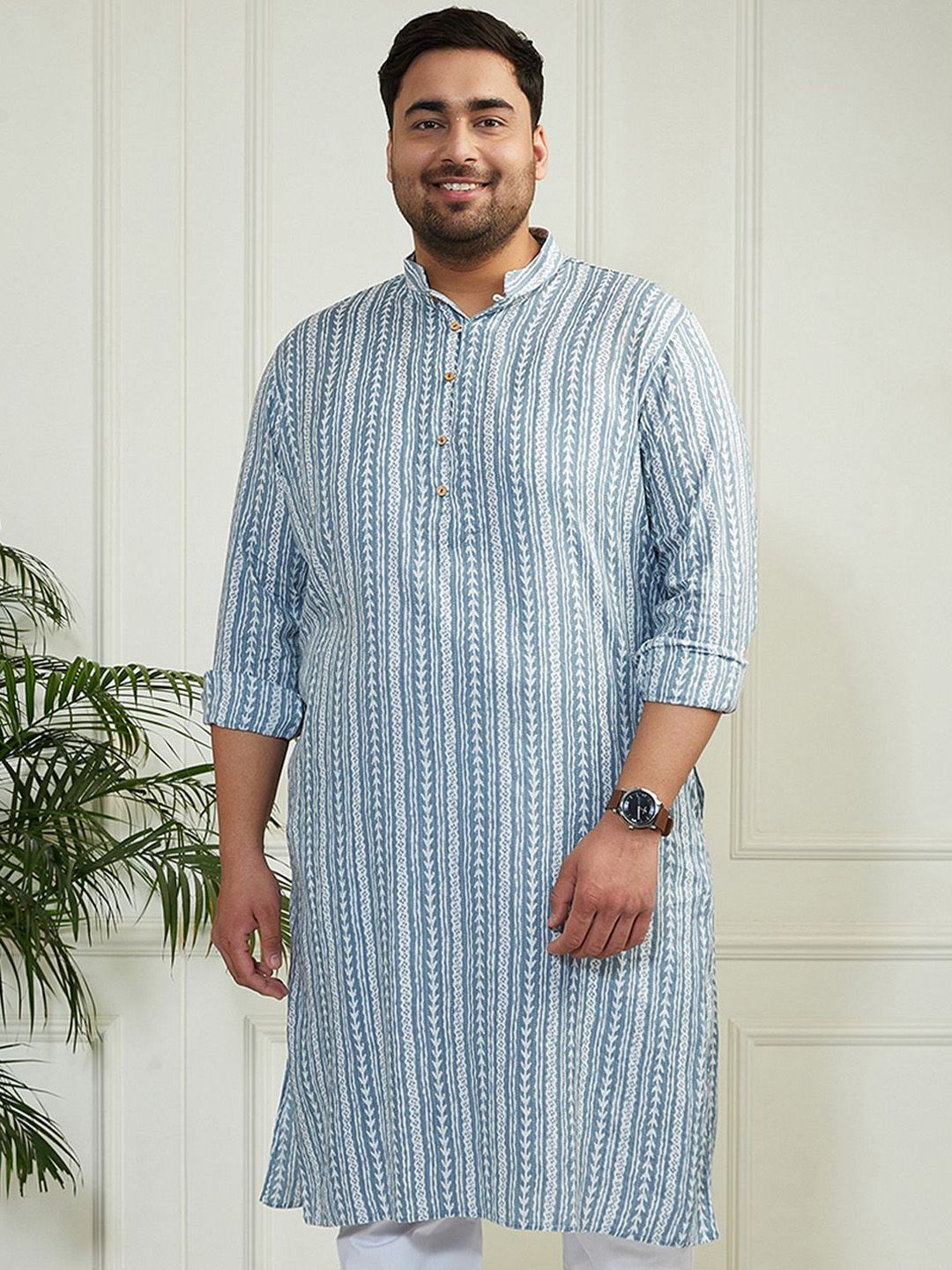 VASTRAMAY Men Jacquard Kurta