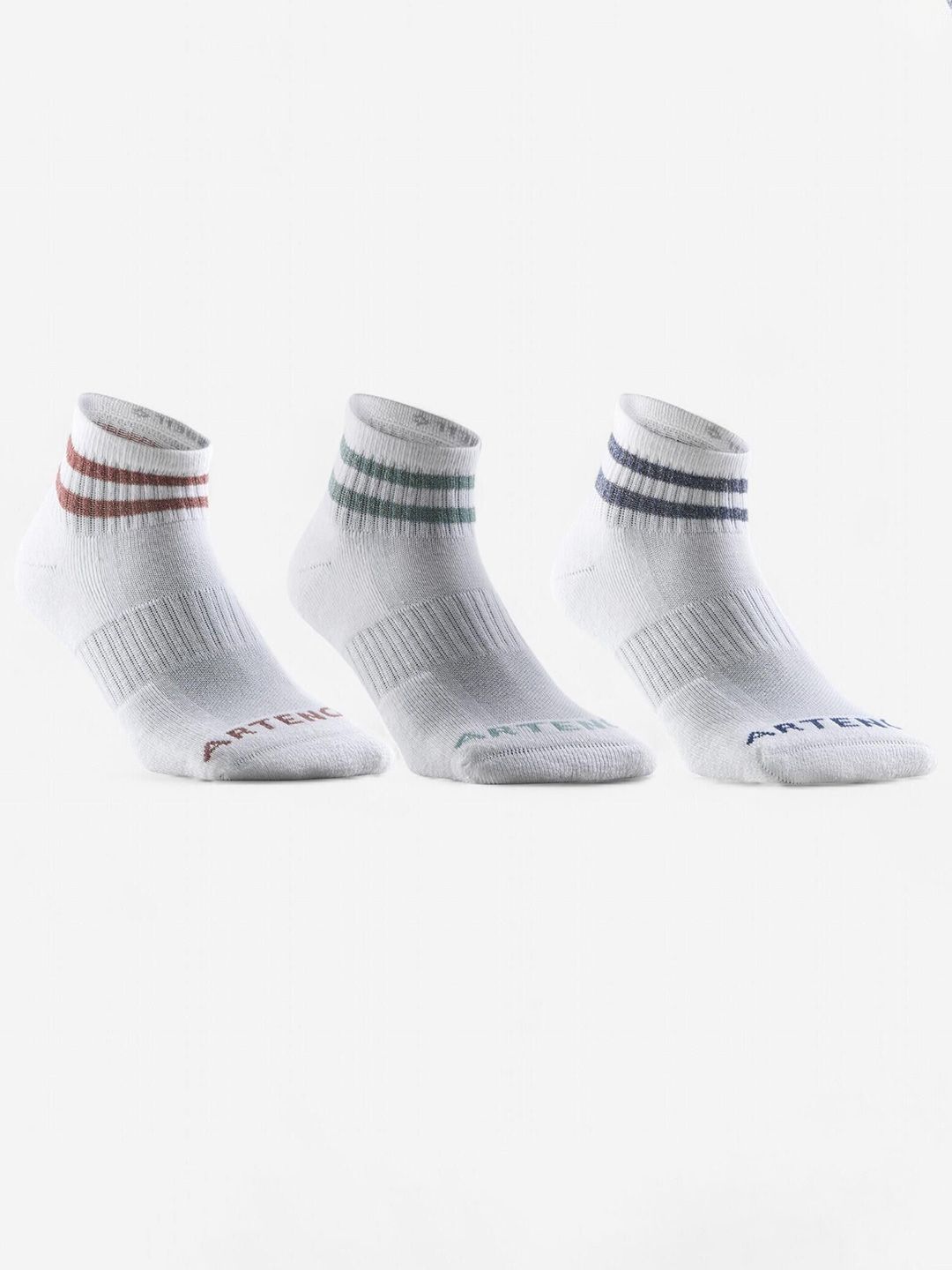Decathlon Unisex White Stability Tennis Socks Pack of 3