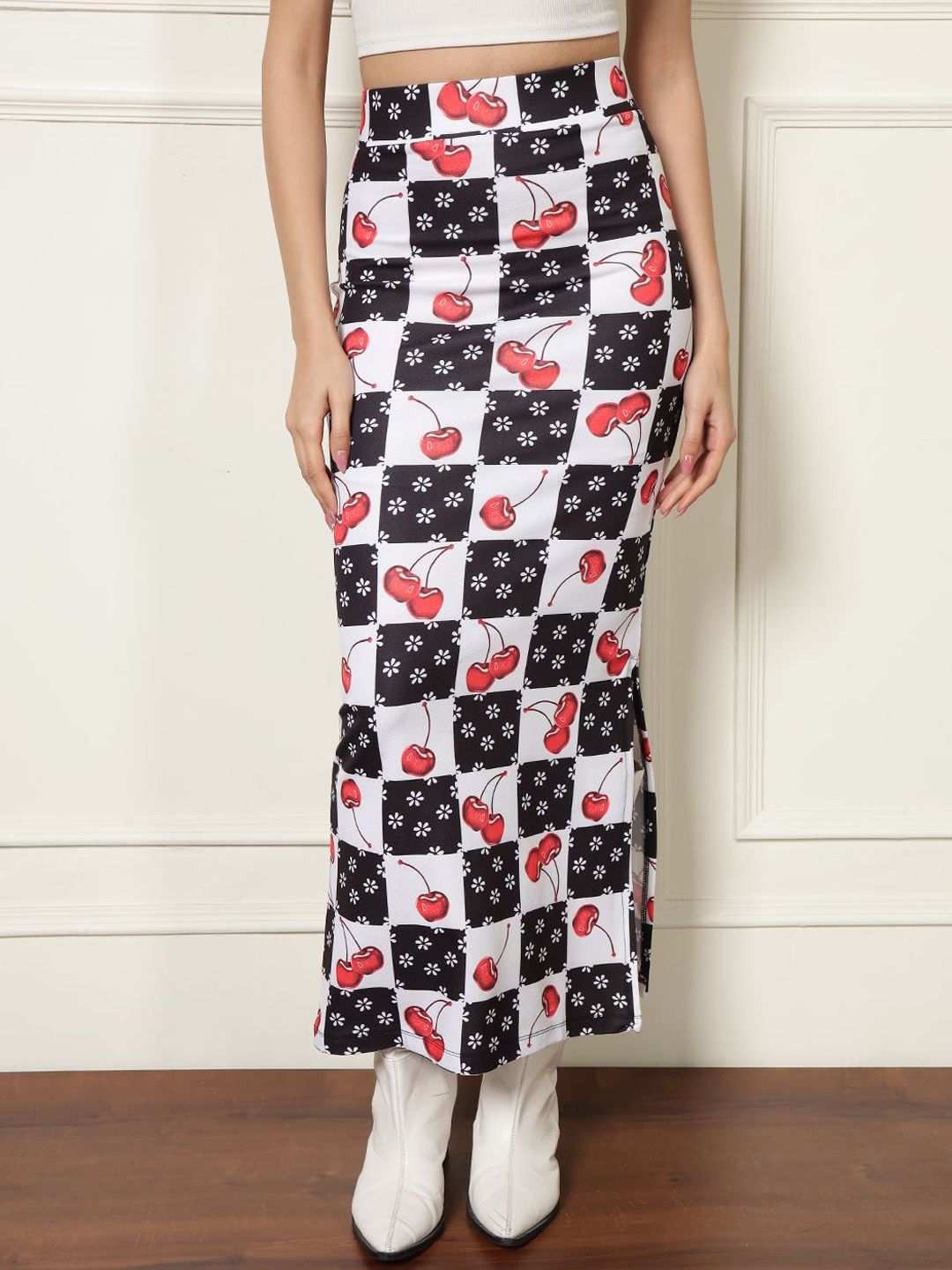BAESD Floral Printed Pencil Maxi Skirt