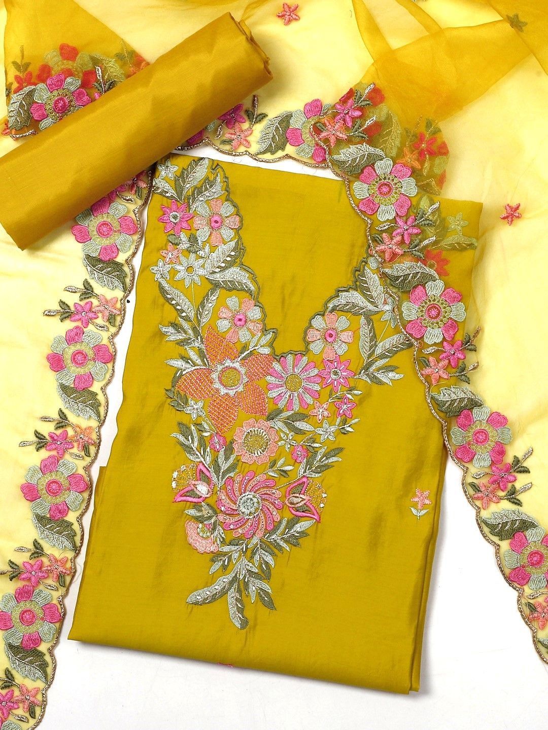 SALWAR STUDIO Embroidered Unstitched Dress Material