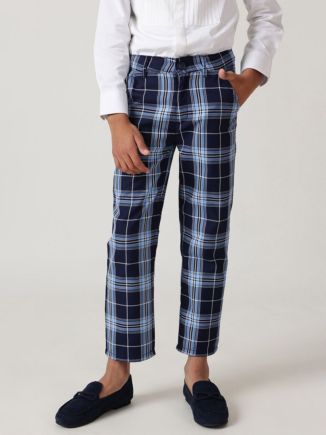 One Friday Boys Checked Relaxed Chinos Trousers