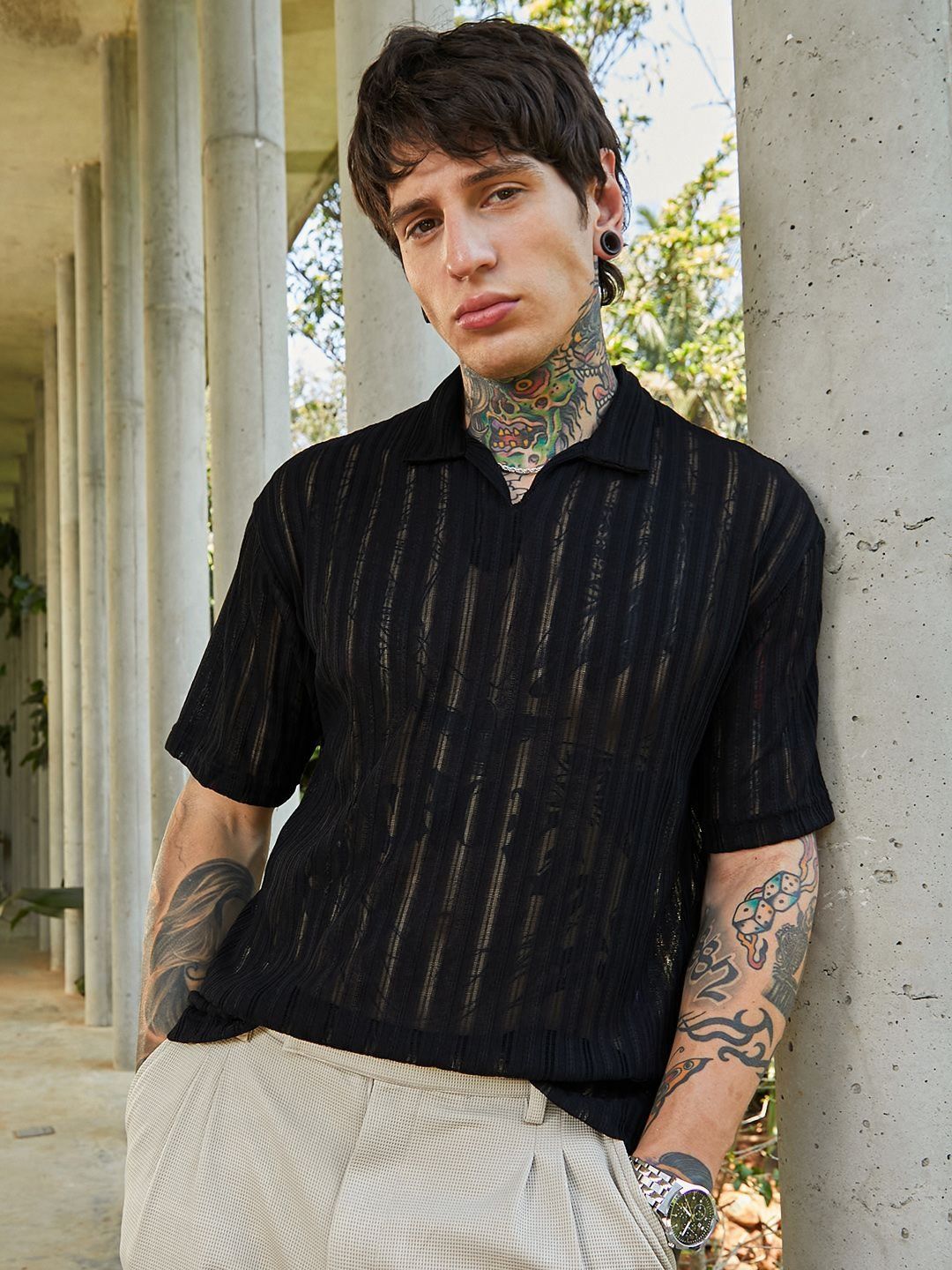 CAHOOT Men Polo Collar Pockets T-shirt