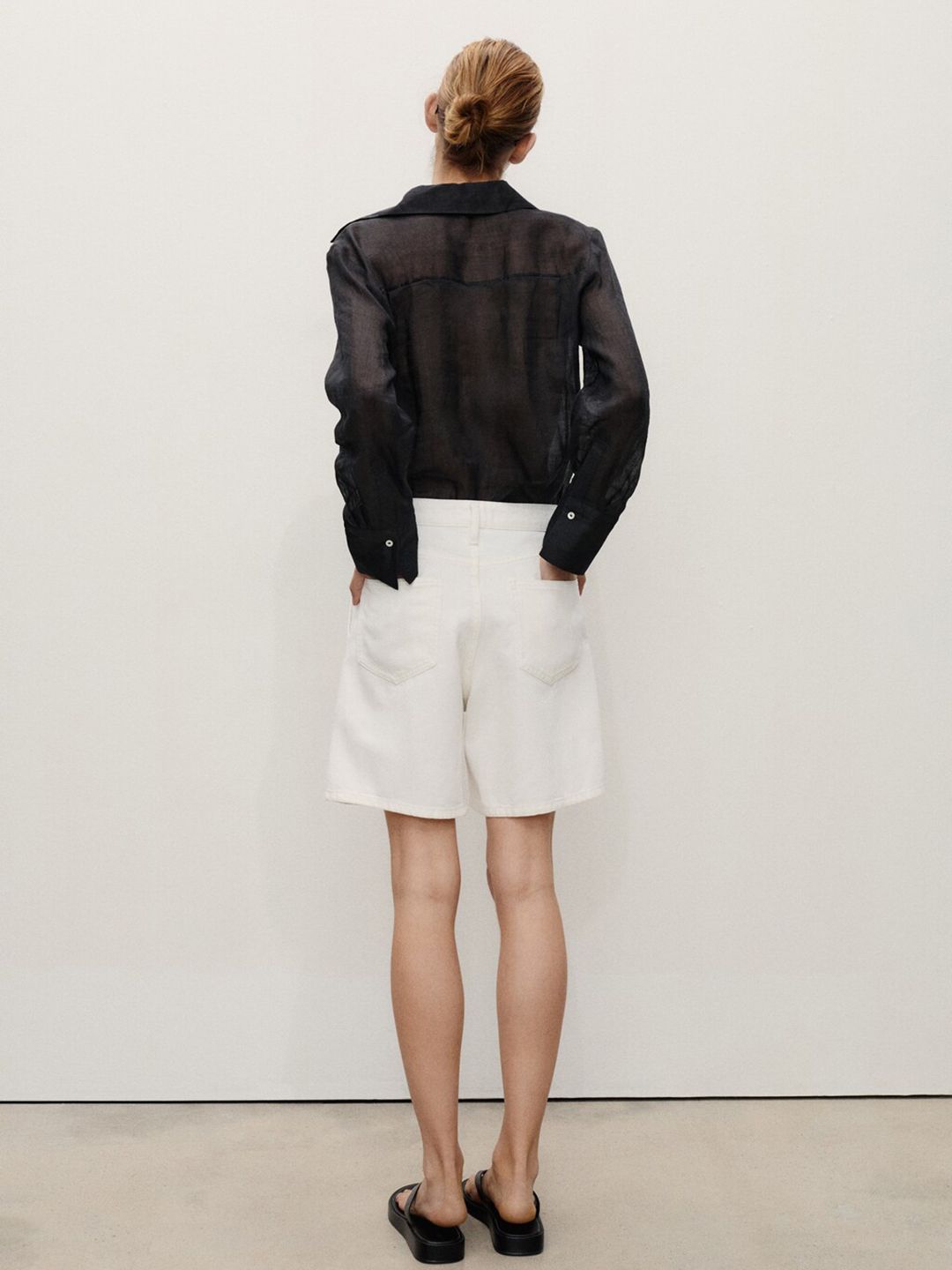 Mid-Rise Pure Cotton Straight Fit Twill Weave Jorts