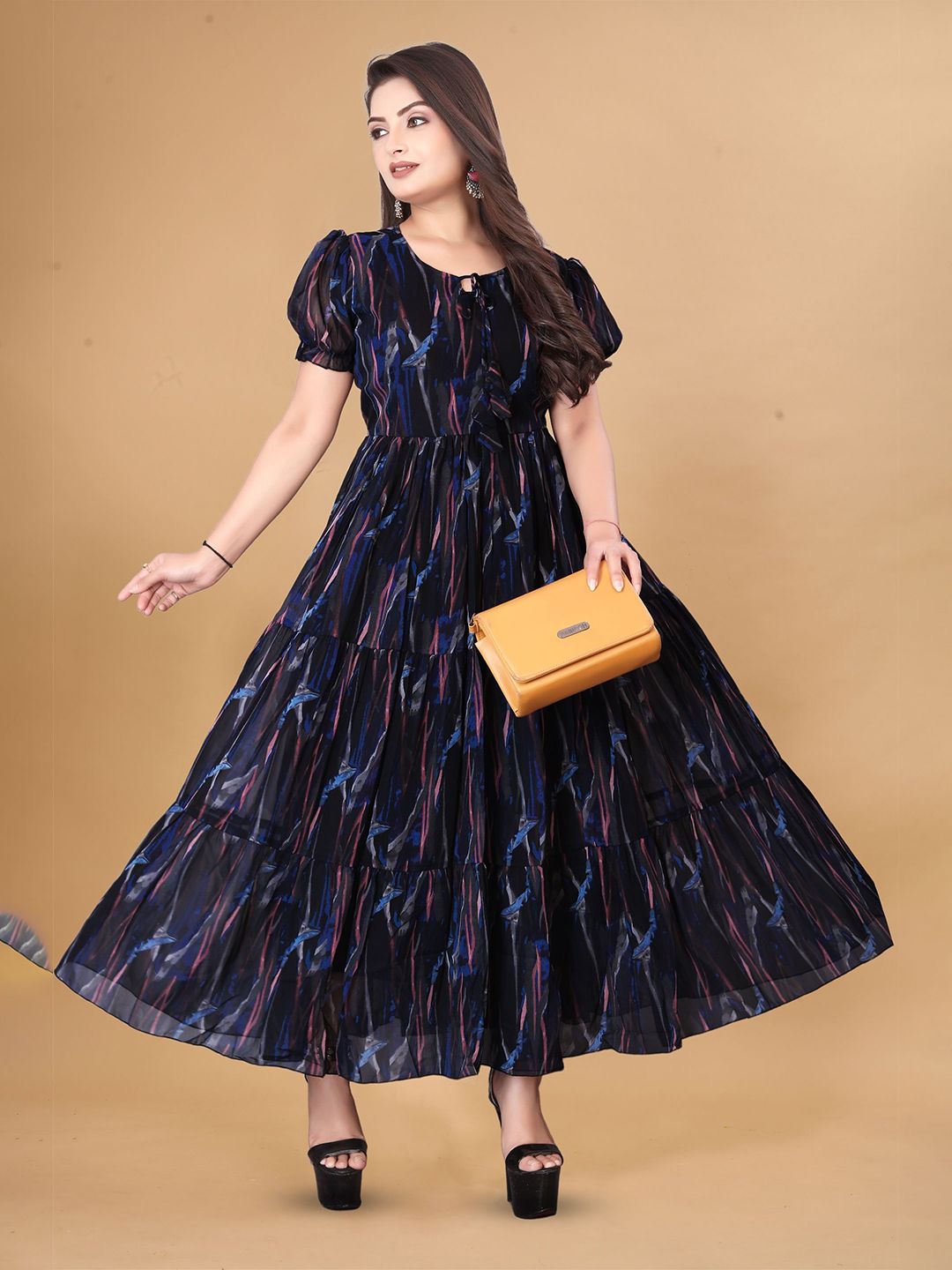 Anouk Black Printed Maxi Dress - Buy Anouk Black Printed Maxi Dress online  in India