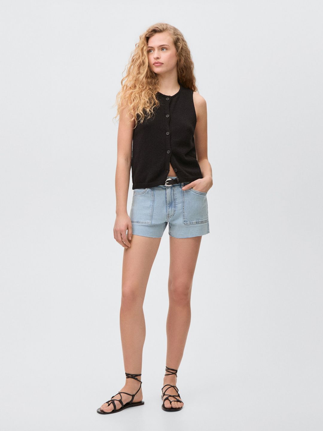 Frayed Denim Shorts