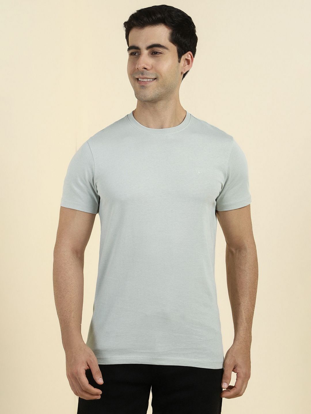 Allen Solly Men Polka Dot Raw Edge Slim Fit T-shirt