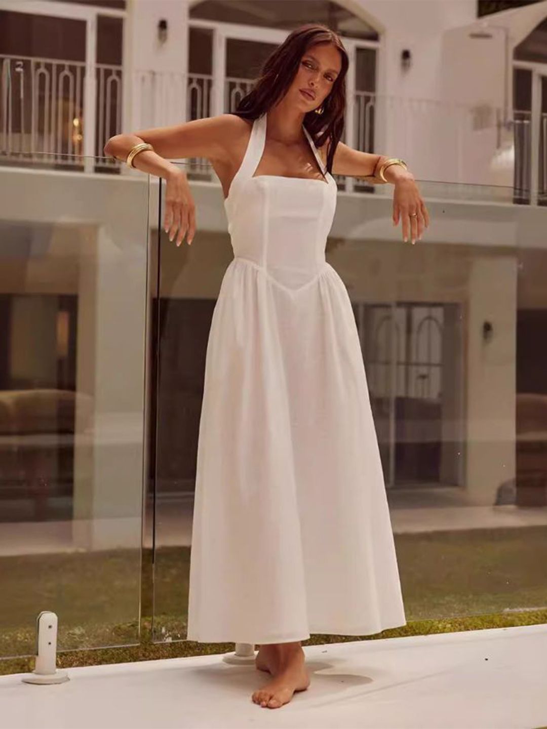 Buy all about you Halter Neck A-Line Maxi Dress - Dresses for