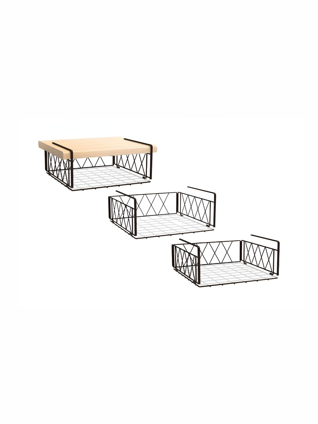 Go Hooked Pack of 3 Undershelf Storage Basket