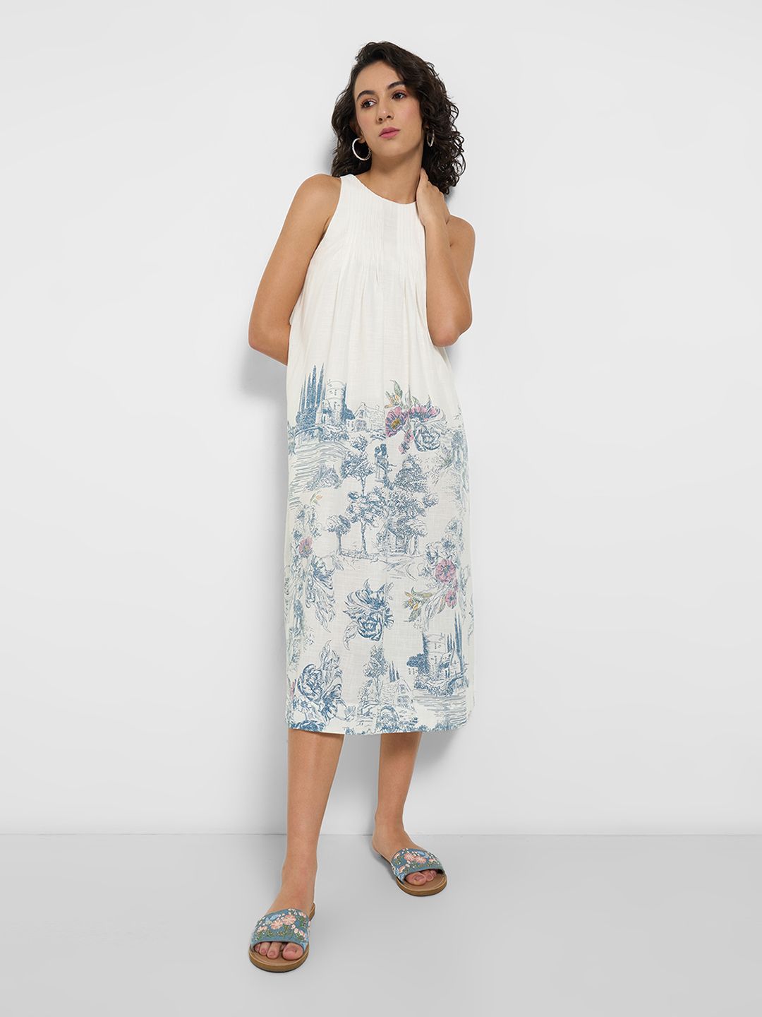 AKKRITI BY PANTALOONS Print Sleeveless Dress