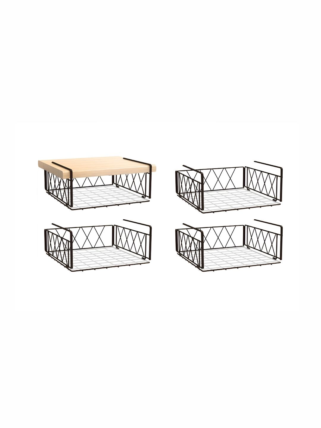 Go Hooked Pack of 4 Undershelf Storage Basket