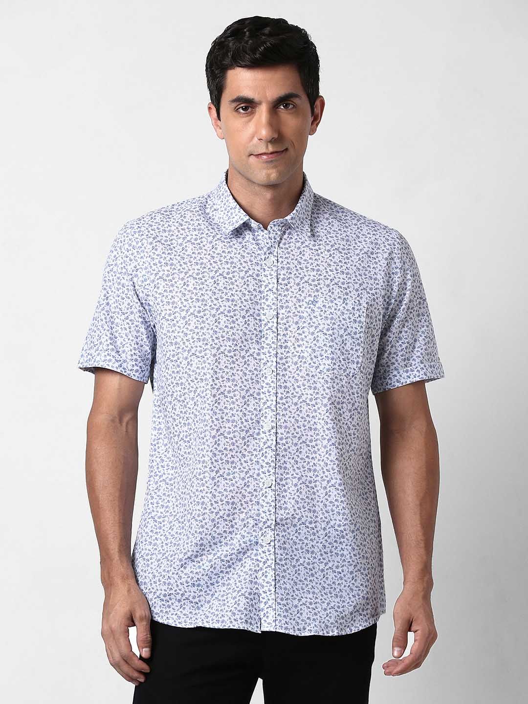 Peter England Casuals Men Slim Fit Floral Printed Casual Shirt