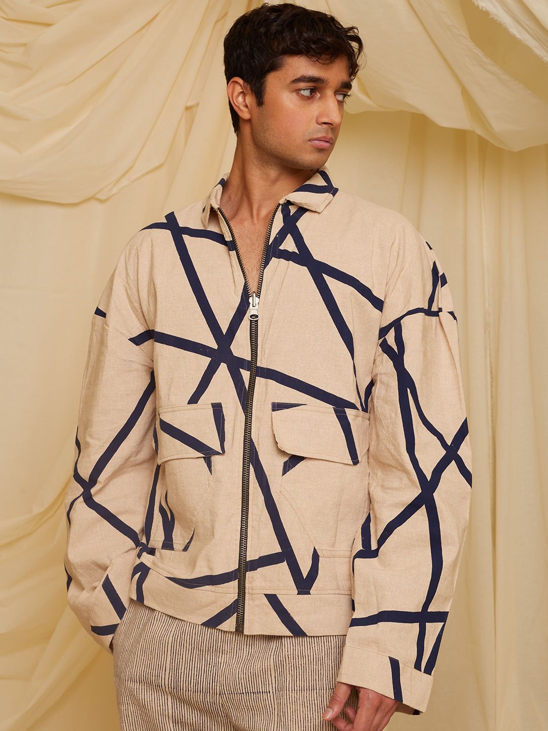 Banana Labs Men Geometric Tailored Jacket