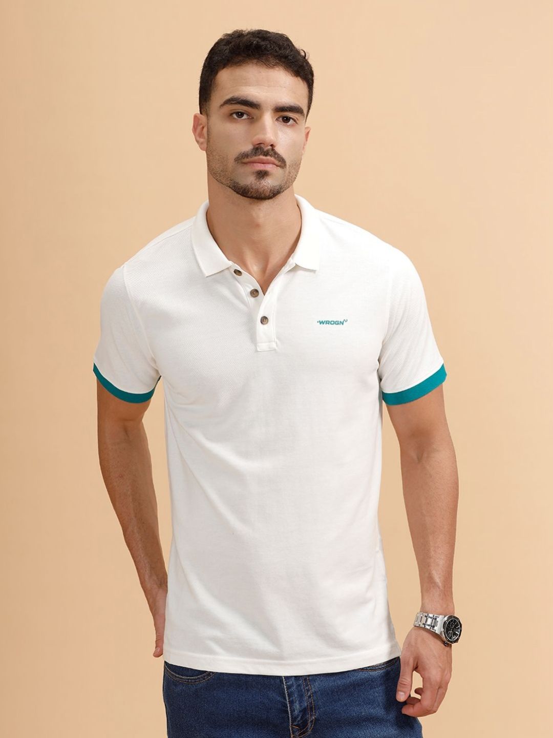 WROGN Men Polo Collar Short Sleeves T-shirt
