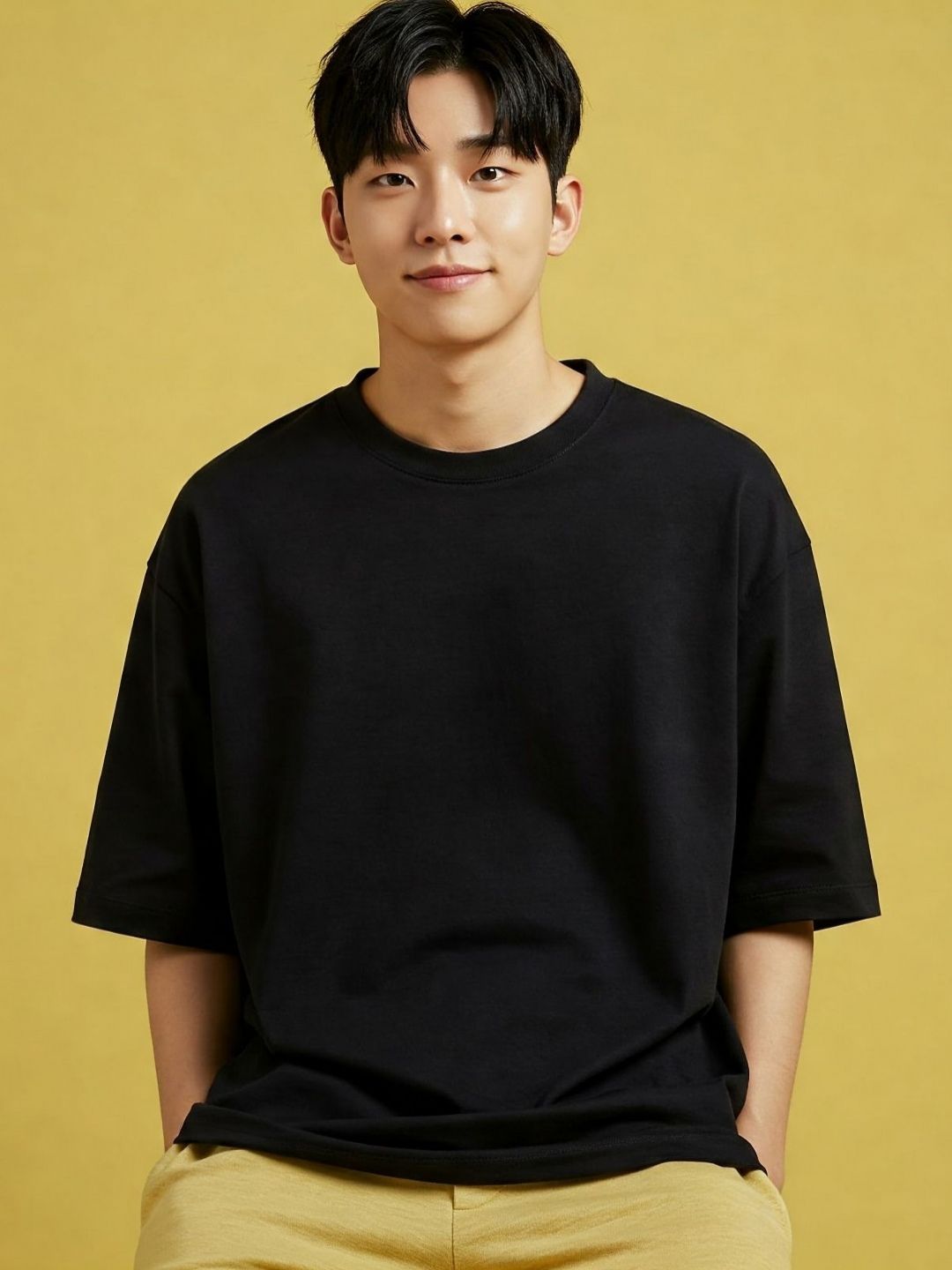 SMAN Men Oversized Drop-Shoulder Sleeve T-shirt