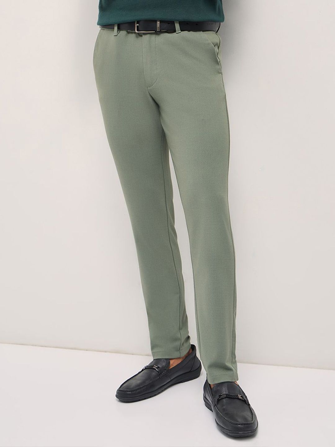 THE BEAR HOUSE Men's Solid Slim Fit Formal Trouser