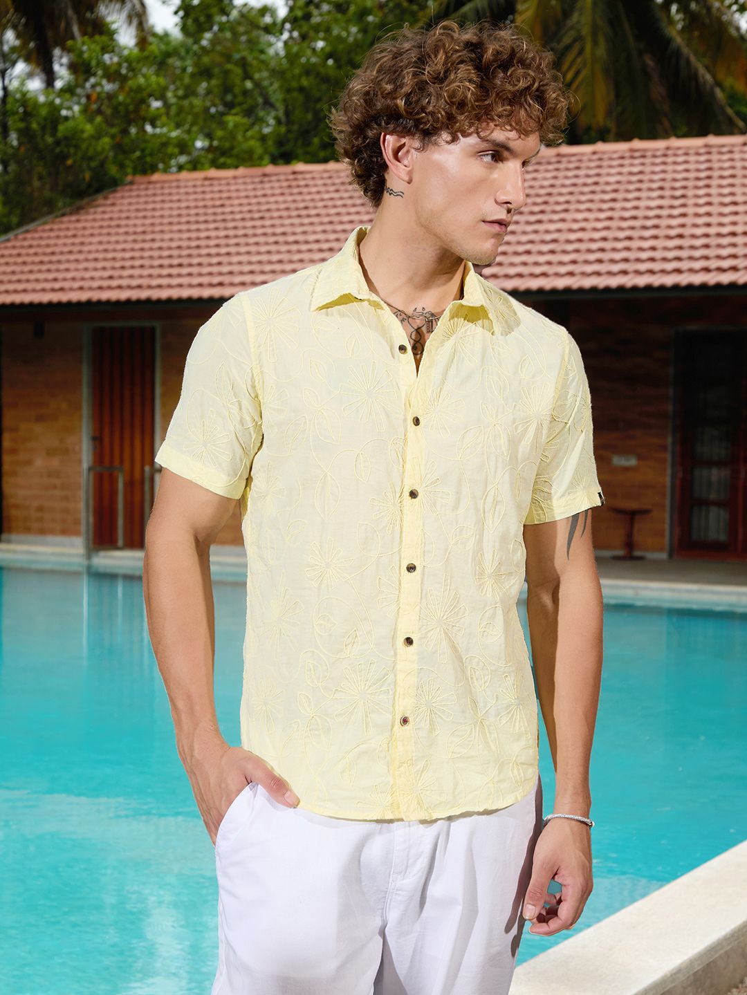 WROGN Men Comfort Slim Fit Casual Shirt