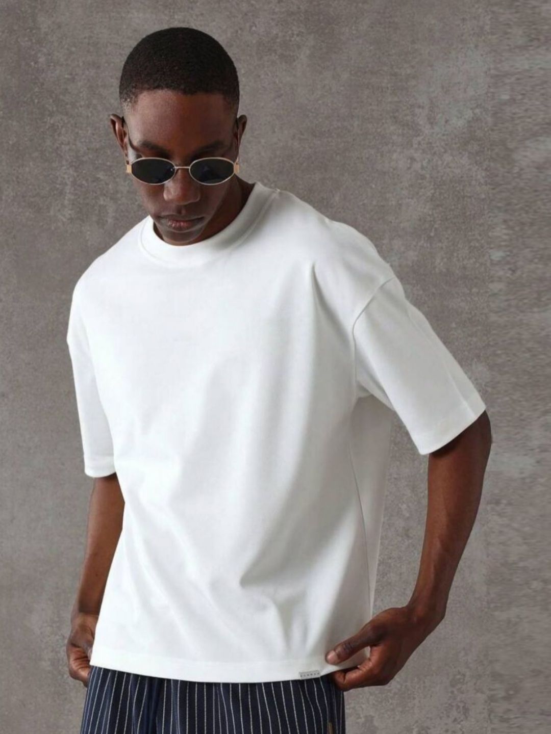 SMAN Men Oversized Cotton Drop-Shoulder T-shirt