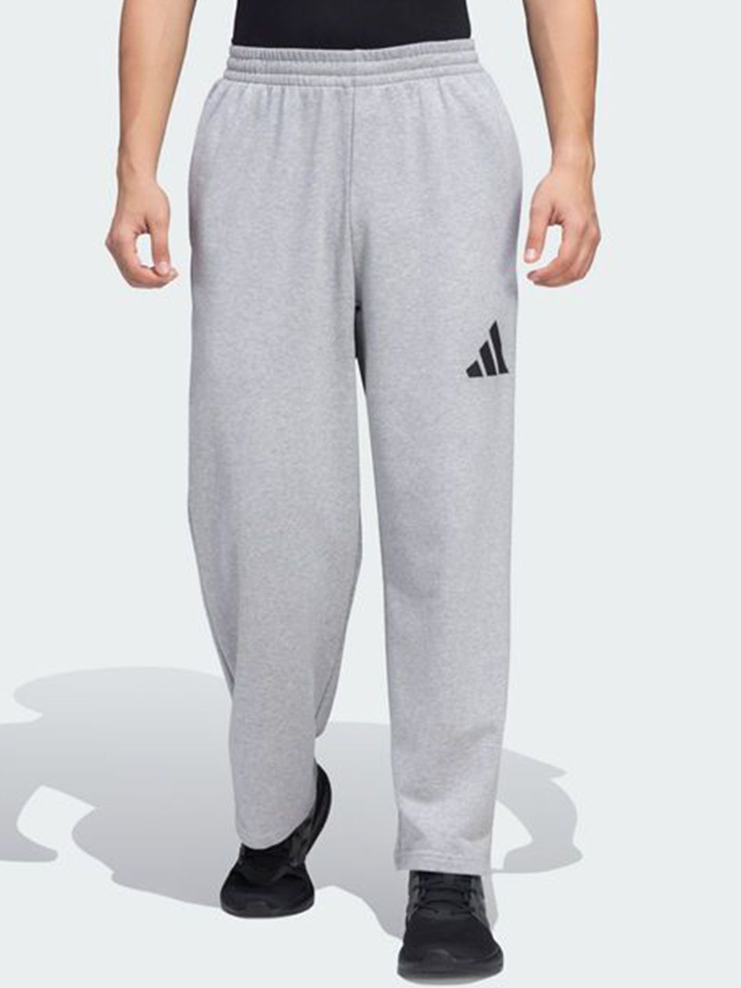 ADIDAS ADIDAS Men Brand Logo Printed Pure Cotton Mid Rise Track Pants