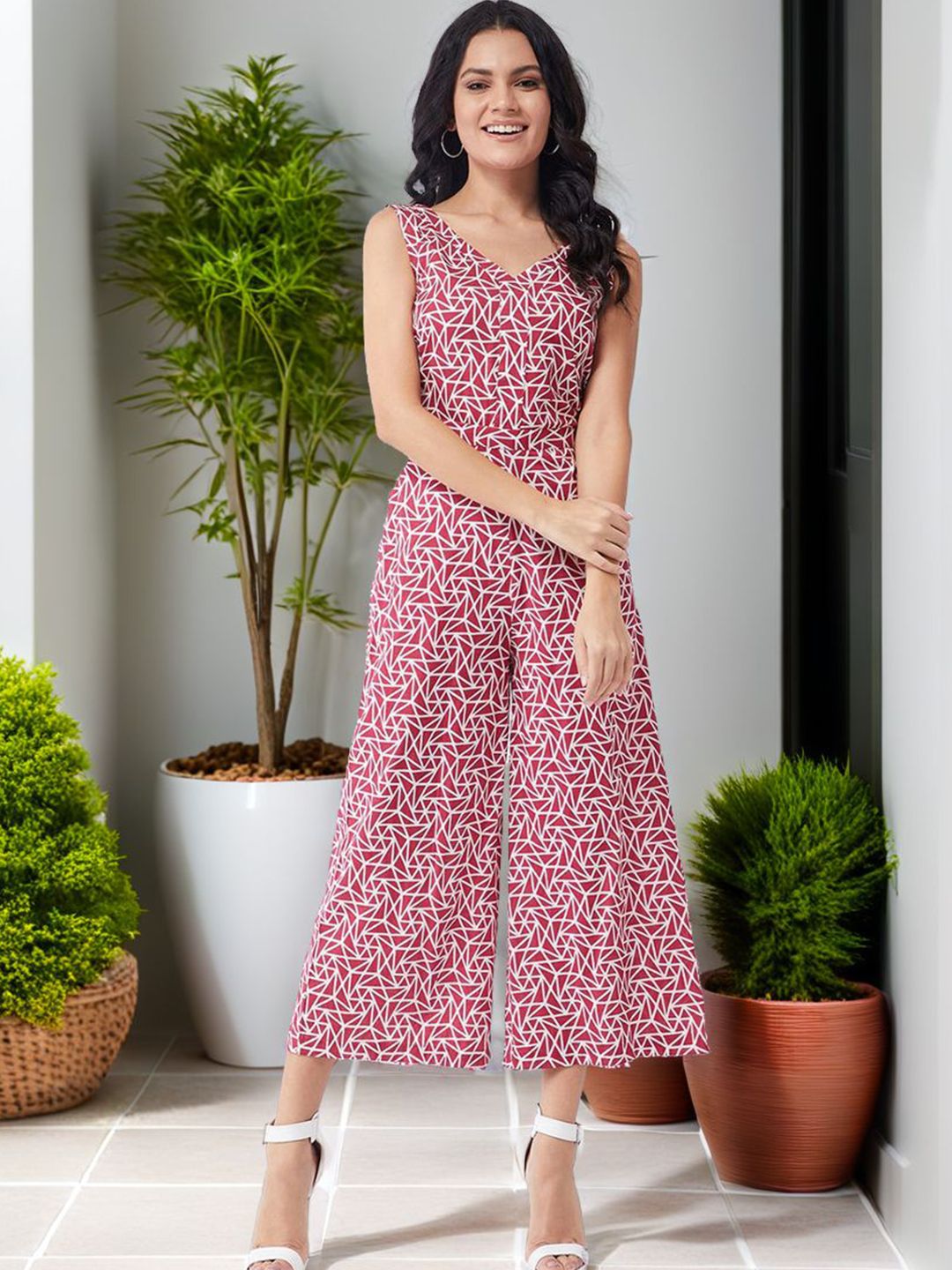 Zima Leto Printed Basic Jumpsuit