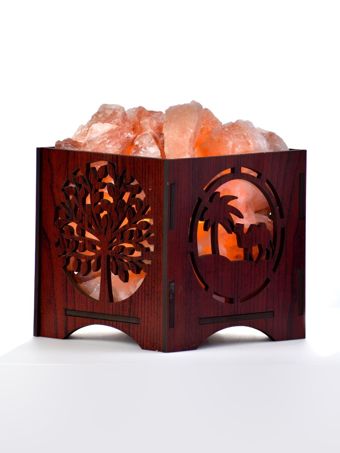 GLOBAL AROMA Warm Yellow Wood Square Solid High Quality Electrical Table Lamps