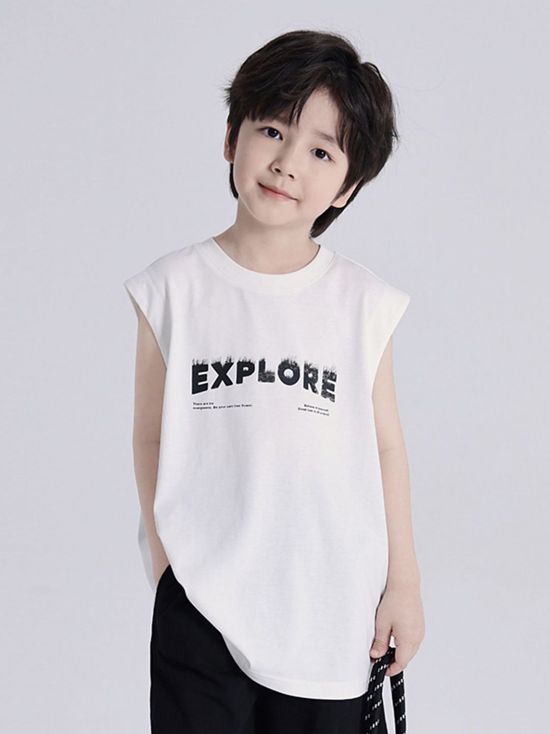 LULU & SKY Boys Typography Printed Extended Sleeves Pure Cotton T-shirt