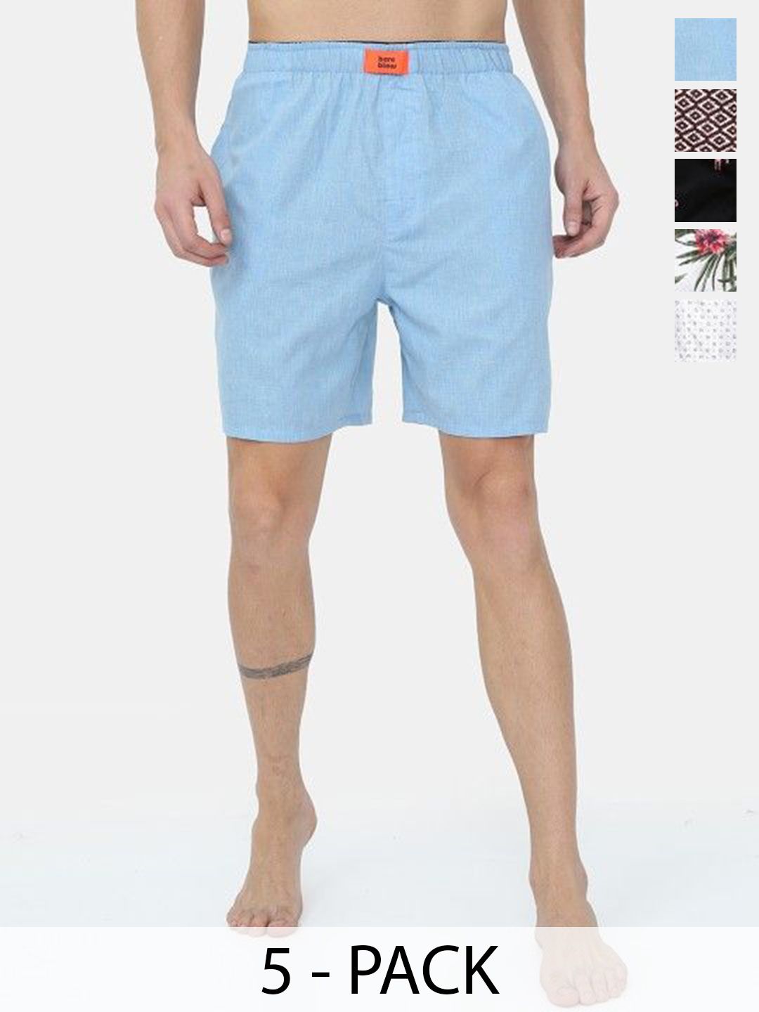 Bareblow Pack Of 5 Printed Cotton Boxer BBBX117118119120163S