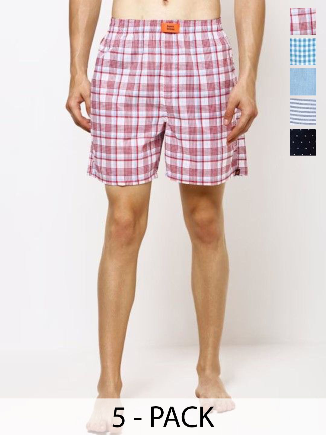 Bareblow Pack Of 5 Printed Cotton Boxer BBBX41147163178183S