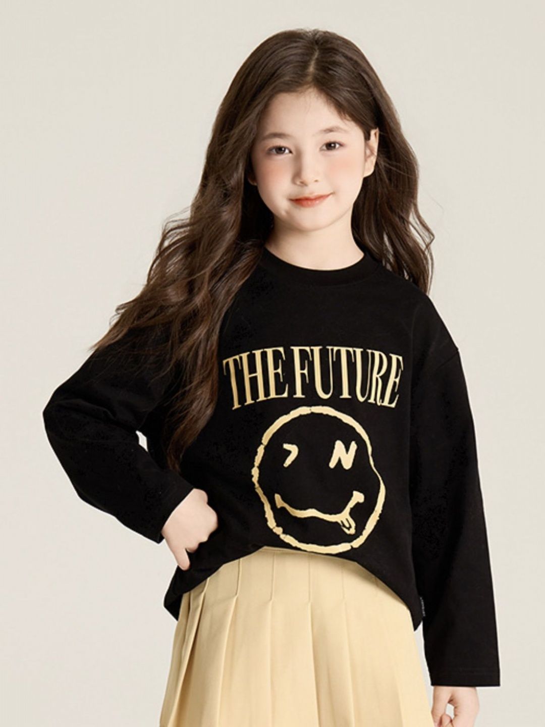LULU & SKY Girls Extended Sleeves T-shirt