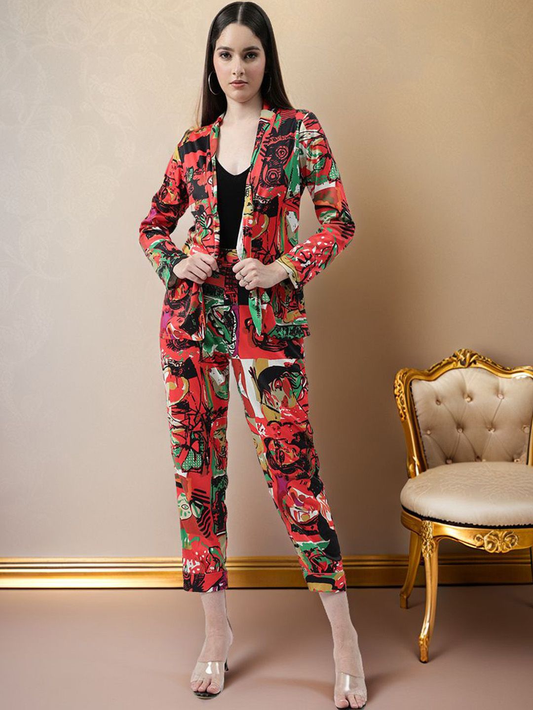 Zima Leto Digital Printed Blazer & Trousers Co-Ords