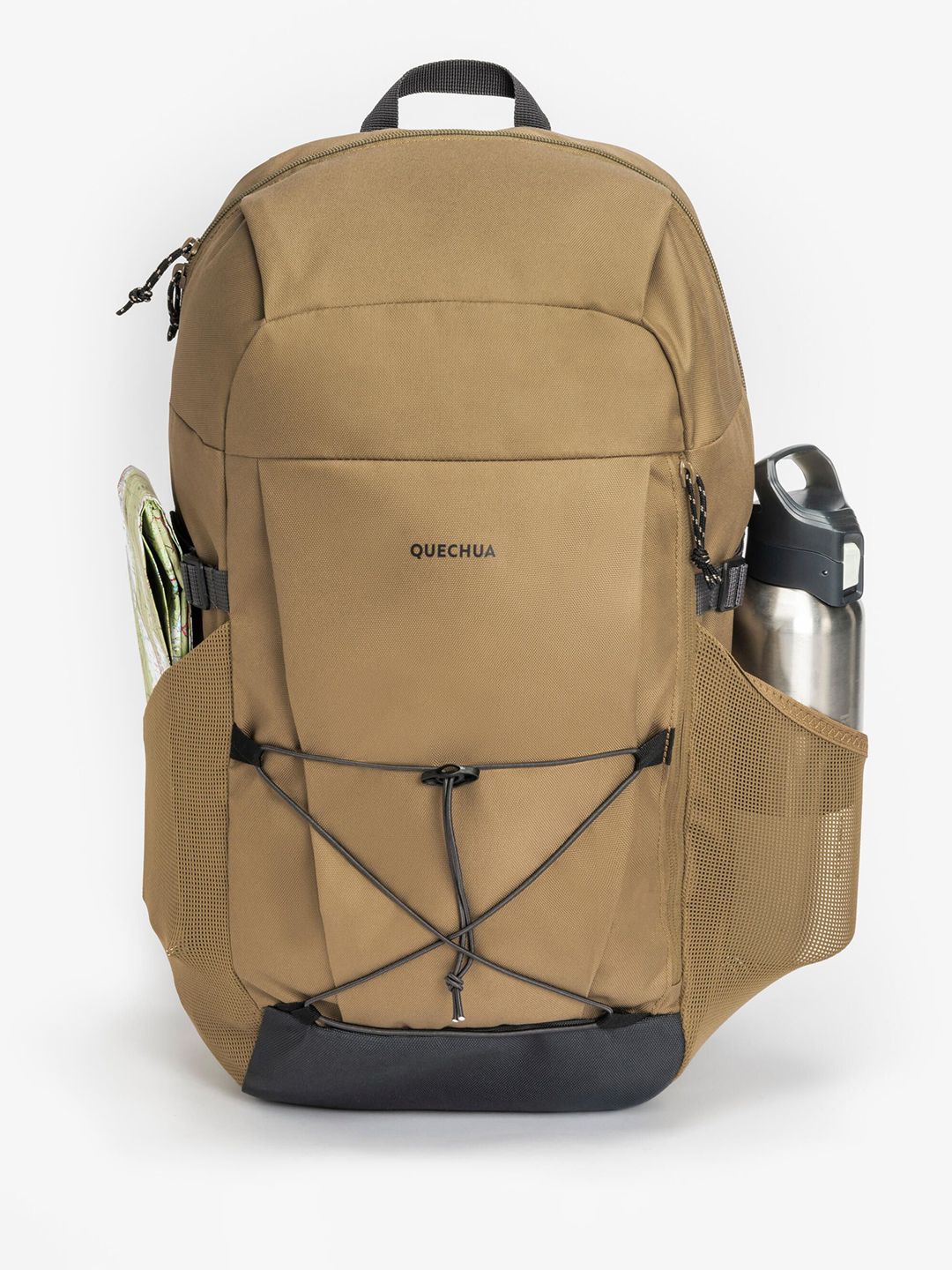 Decathlon Quechua - Adults Brown NH Arpenaz 100 Abrasion Resistance Hiking Backpack 30L