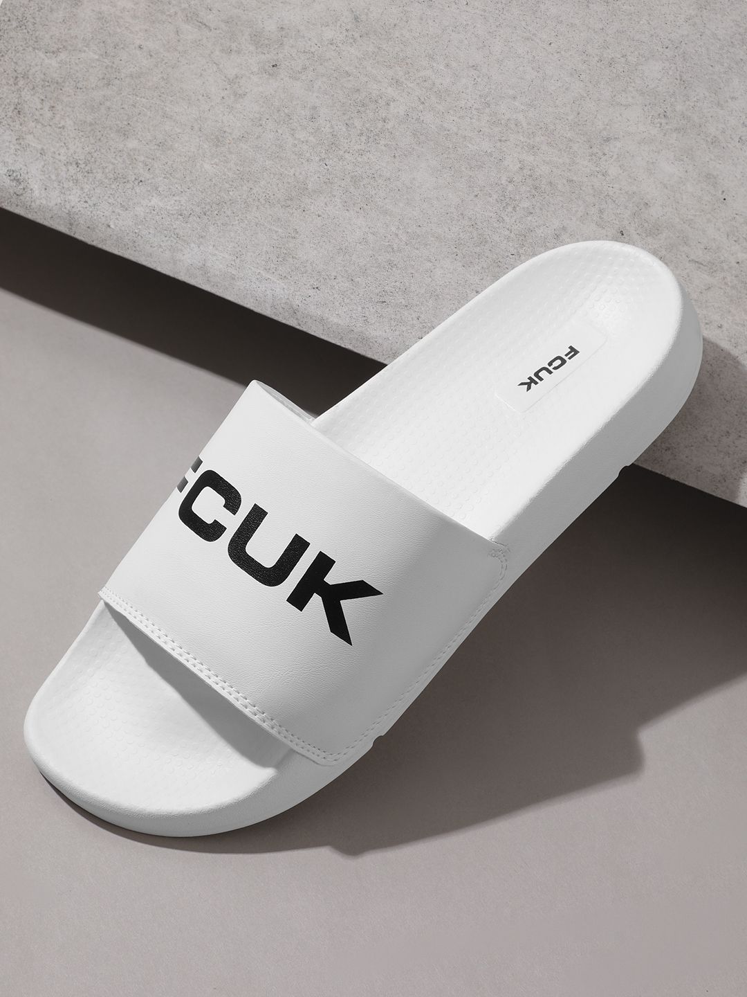 Buy FCUK Men Brand Name Printed Sliders - Flip Flops for Men