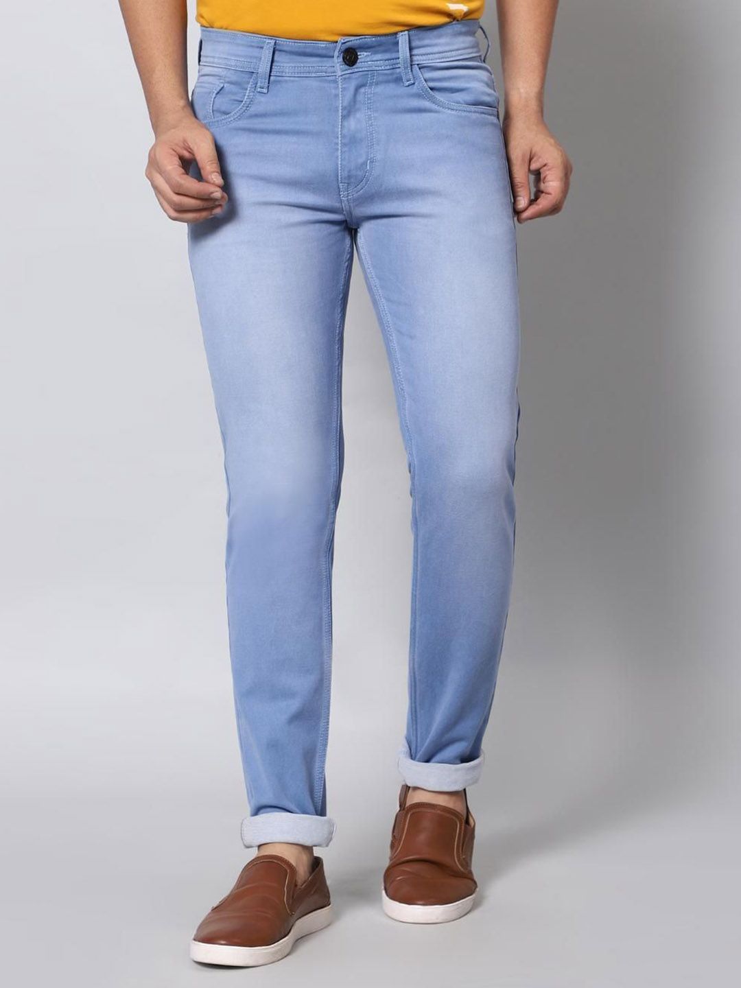 RJ Denim Men Slim Fit Mid-Rise Heavy Fade Stretchable Jeans